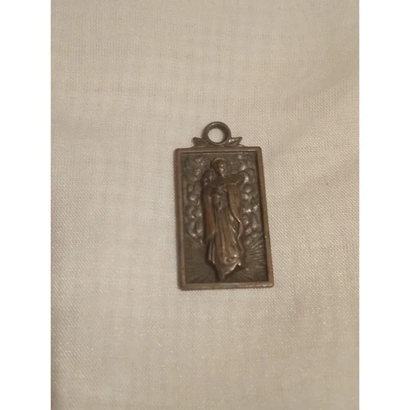 Religious rectangle pendant medal Our lady Of The Snow - Picture 6 of 6